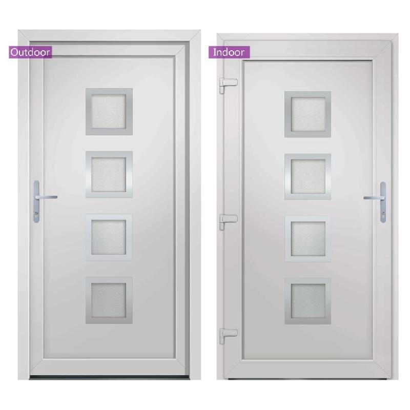 Vidaxl porte d'entrée blanc 108x208 cm pvc 3187842_2