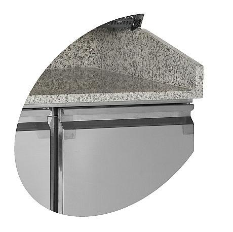 Table de préparation pizza en granit - 2 portes 60/40 et tiroirs | Tefcold - PT1310_2