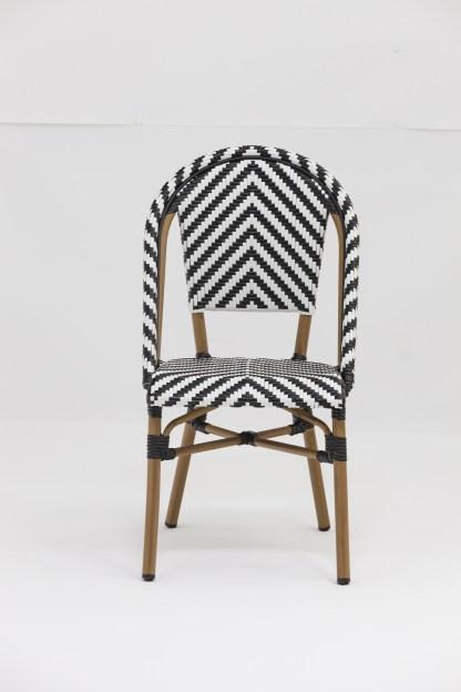 Chaise de terrasse rivoli - chevrons noirs et blancs_2