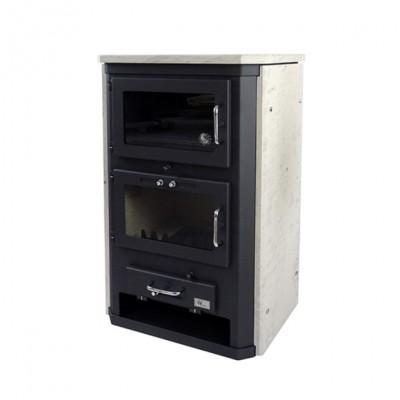 Charleville - Poêle à bois en pierre de Champagne avec four intégré - GF Flam - 17 kW_2