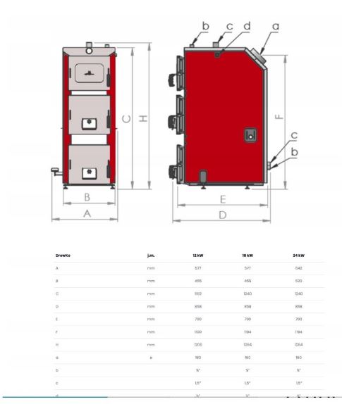 Kotlospaw 12 KW chaudière à gazéification - Classe 5 - Drewko 12kw - Compatible systèmes ouverts et fermés_2