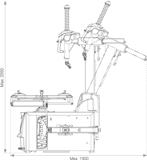 Démonte pneus automatique 11'' à 26'' + 3ème bras_2