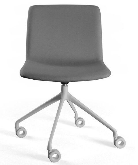 Koda Swiveling Metal - Chaise de bureau avec pied en métal noir ou alu, coque tapissée et options de mécaniques_2