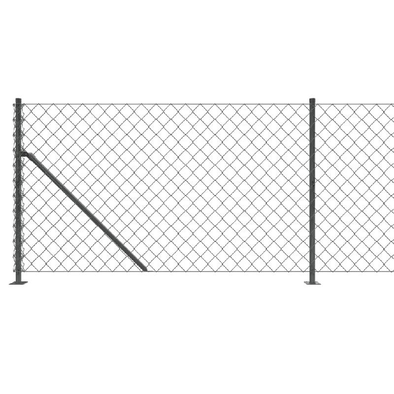 Vidaxl clôture à mailles losangées avec bride anthracite 1,1x25 m 153994_2
