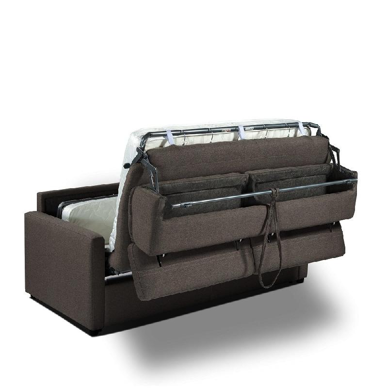 Canapé convertible express Darwin - Têtières réglables - Couchage 120x197 cm - Matelas 16 cm - Tissu tweed gris anthracite_2