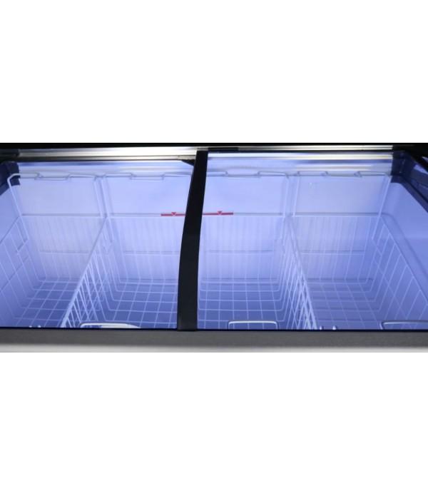 Congélateur bahut coffre 445 litres - froid statique, serrure, portes coulissantes en verre incurvé - CHR_2