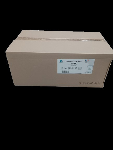 Essuie mains pliage v- 21x21cm 2plis pure ouate gaufre blanc ecolabel global hygiene (h139m)- carton de 3000 formats_2