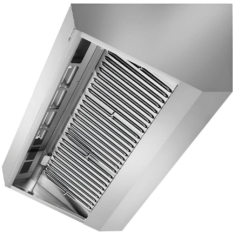 Hotte murale Inox statique - 2m20 - avec filtre et éclairage - P 700 mm | GGM_2