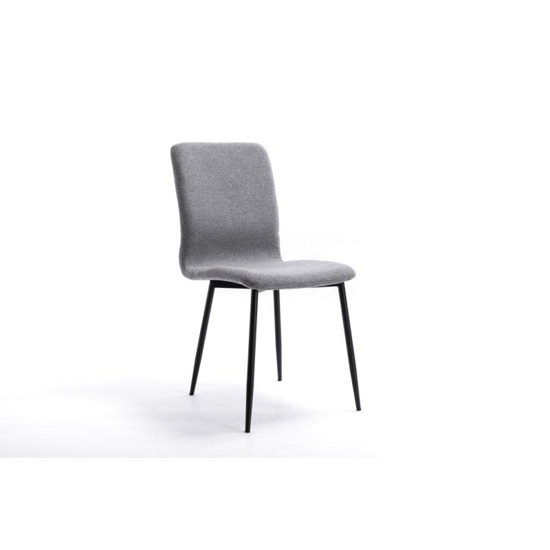 Lot de 2 chaises Sylvio - Tissu gris - Structure bois et métal - Design chic et confortable_2