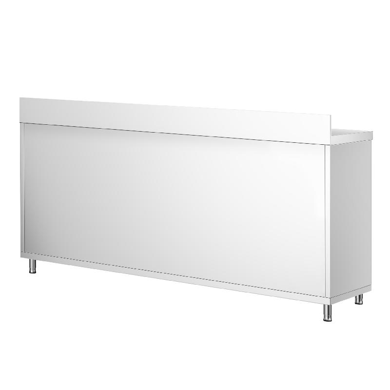 Meuble bas inox adossé P 600 mm avec portes - 1800_2