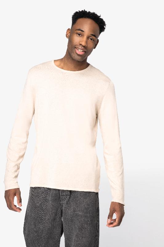 Pull écoresponsable à col rond en lyocell homme - Native Spirit - Réf: NS905 - 50% coton biologique, 50% Lyocell TENCEL_2