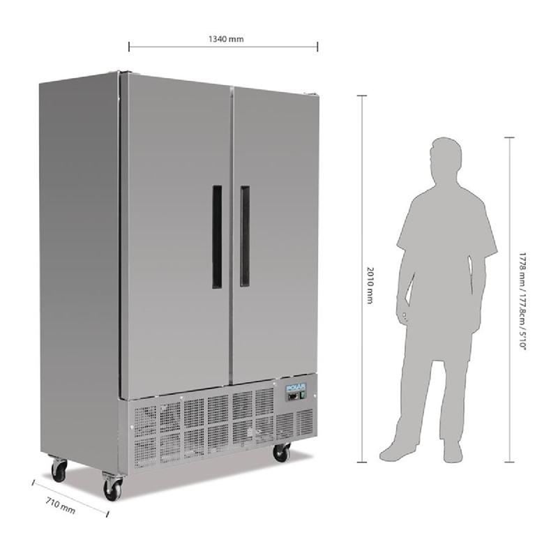 Armoire réfrigérée négative Inox - 2 portes - Série G - 960L | Polar - GD880_2