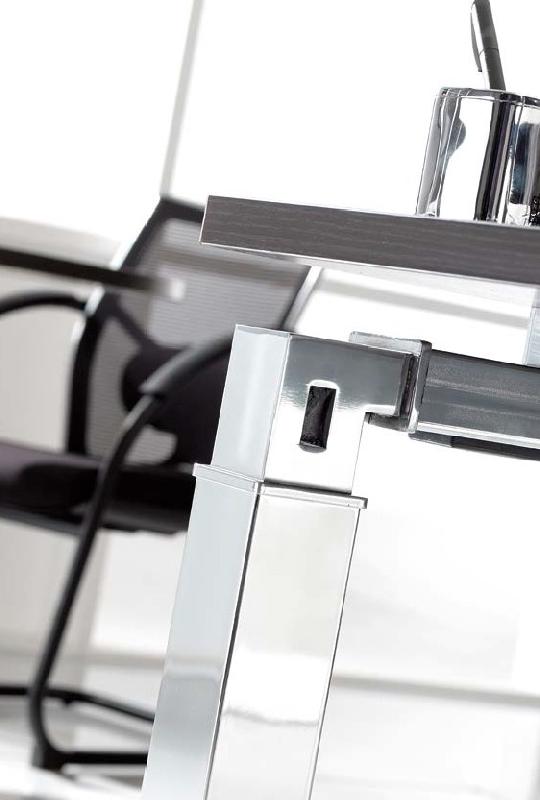 Bureau d'angle K4 avec piètement chromé - Mobel Linea - 180, Poirier, Droite_2