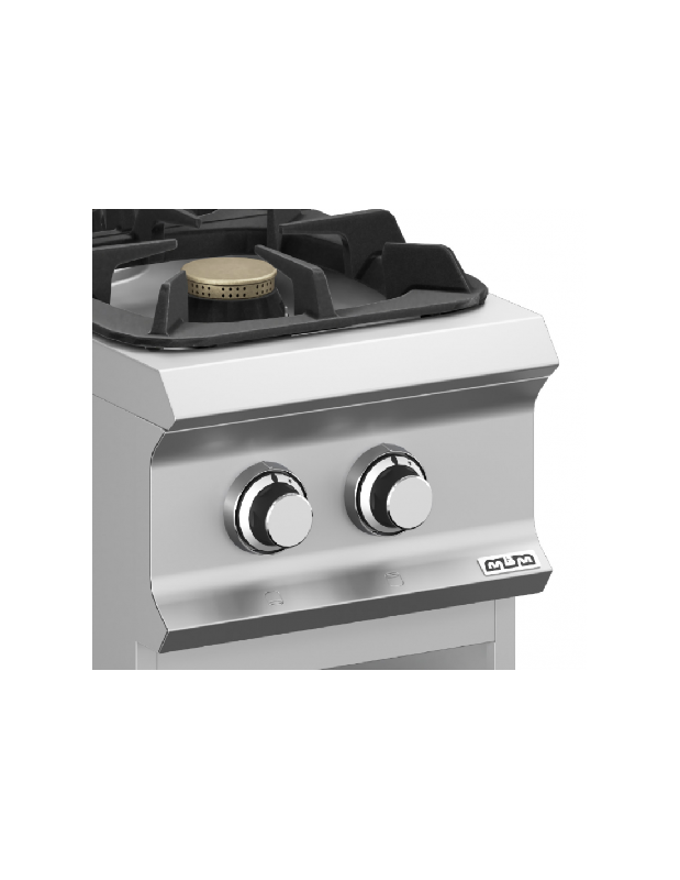 Fourneau 2 feux gaz MBM en acier inoxydable - 5.5 Kw par brûleur_2