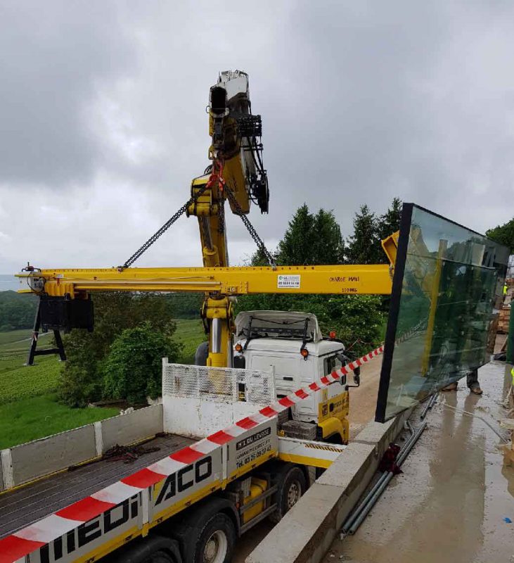 Poutre contre-poids avec palonnier à ventouses DSMH2 - Charge 600 à 1200kg - Pose inclinée ou sous-casquette béton_2