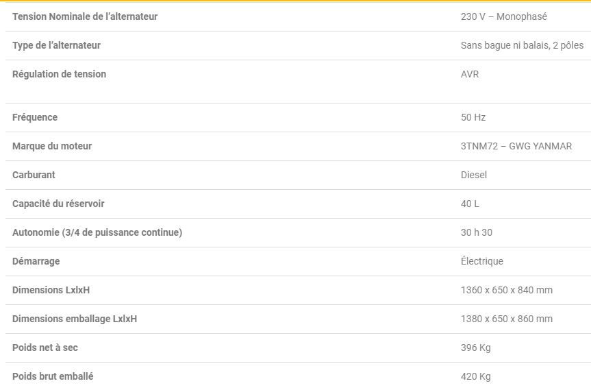 Silentstar 7 groupe électrogène - Worms - 50Hz - compact et robuste - moteur Yanmar - 5,5 kW - 61 dB_2