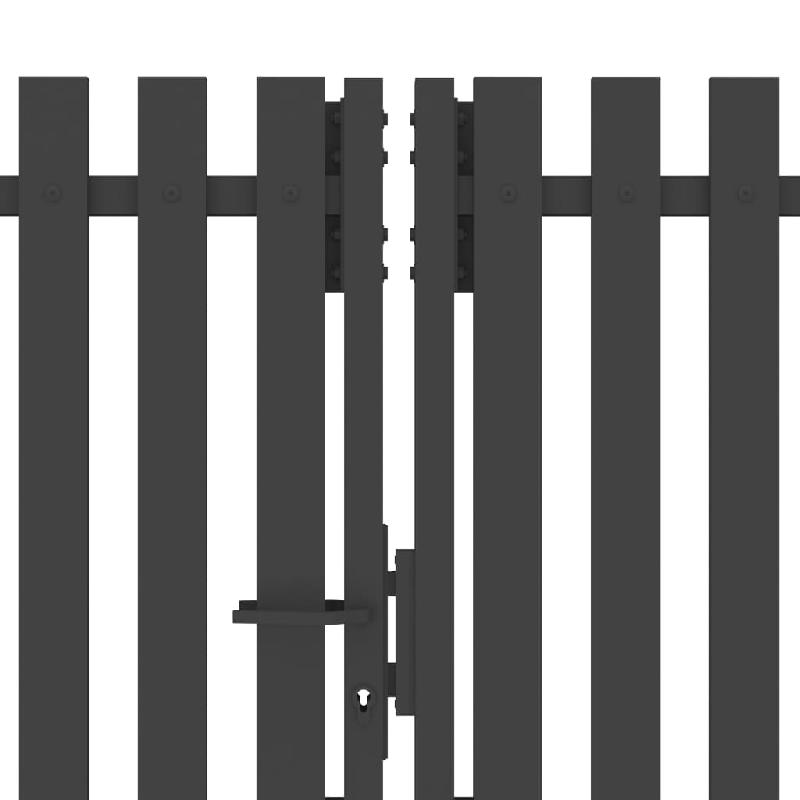 Vidaxl portail de clôture de jardin acier 4x2,5 m anthracite 146338_2