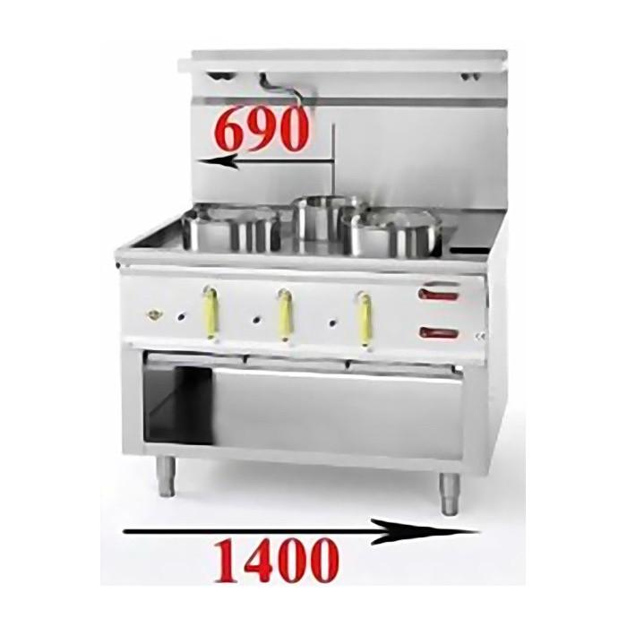 Fourneau wok 3 bruleurs jumbo avec rideau d'eau asia ii cr BERTRAND - jumbo_2