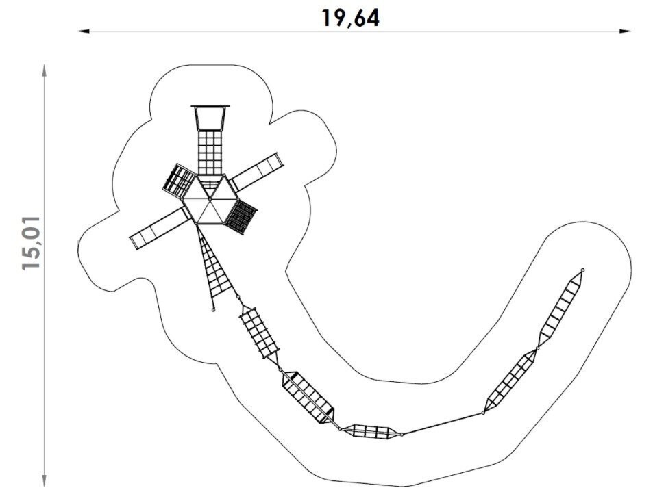 Jeu à corde agilité en acier inoxydable pour aire de jeux - 27m - conforme EN1176 - Référence BT16240_2