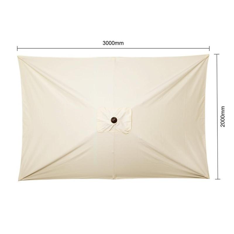 Parasol rectangulaire Bolero Seville 2x3m crème_2
