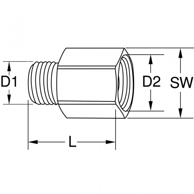 KS TOOLS 515.3383 ADAPTATEURS POUR AIR COMPRIMÉ 1/4'' GX3/8''G CLÉ 19MM L.14MM_2