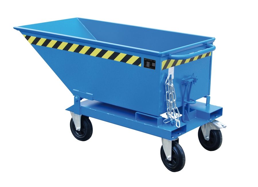 Benne basculante à poignée - capacité 250 à 400 L - charge 300 Kg - système de sécurité par chaîne_2