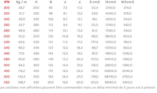 Poutrelle Acier IPN selon NF EN 10034 - Hauteur +200 mm - Réf IPN200_2