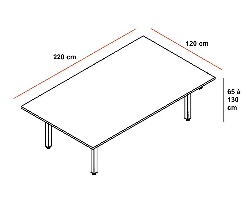 Table de réunion hauteur réglable électrique - MDD - Non, Blanc_2