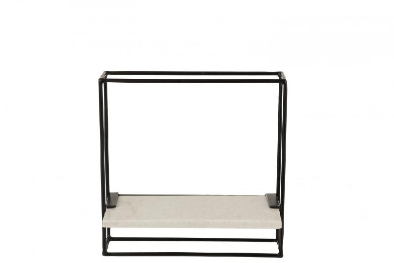 Étagère murale design PEVA - métal noir - 1 étagère - largeur 35 cm - L35 x H35 x P15,5 cm_2