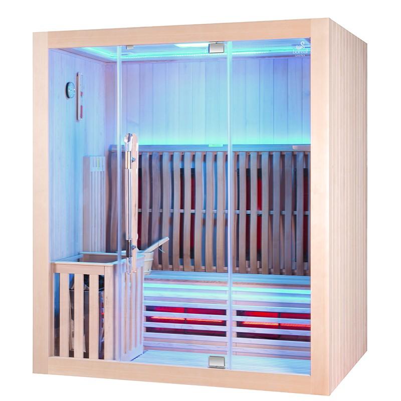 SAUNA COMBI BOREAL® ELÉGANCE 3 - 175X125 INFRAROUGE + VAPEUR_2