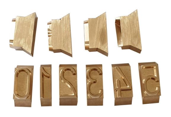 Bandes gravées interchangeables en bronze ou inox pour fer à chaud portatif - personnalisation avec texte, logos et symboles_2