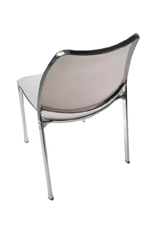 Chaise Visiteur / Réunion blanche d'occasion - polypropylène blanc et métal chromé - design contemporain_2
