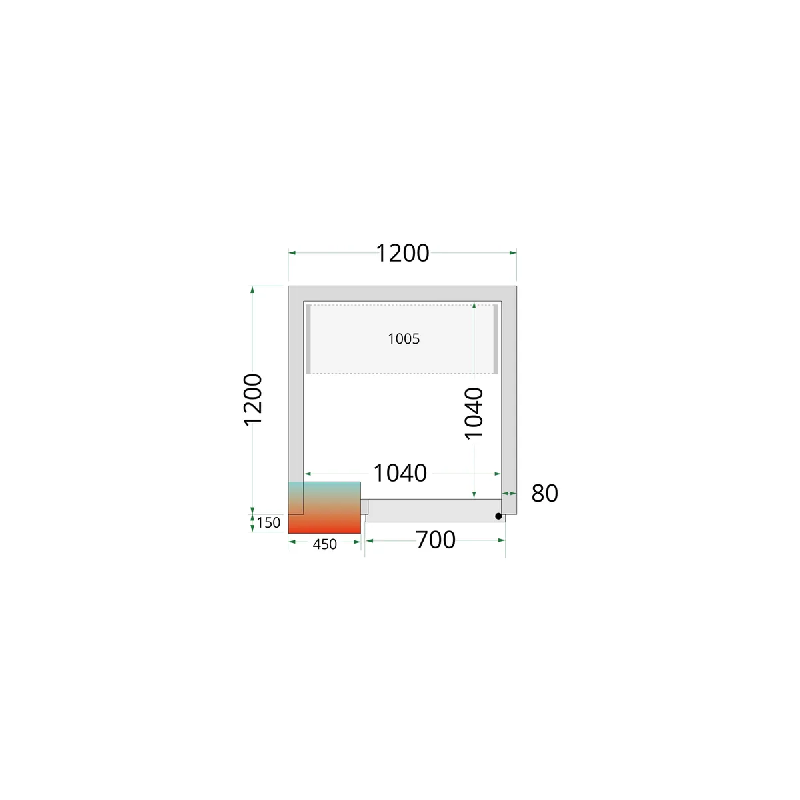 Chambre froide positive CRPF1212 Blanc 1200 x 1200 x 2200 mm TEFCOLD_2