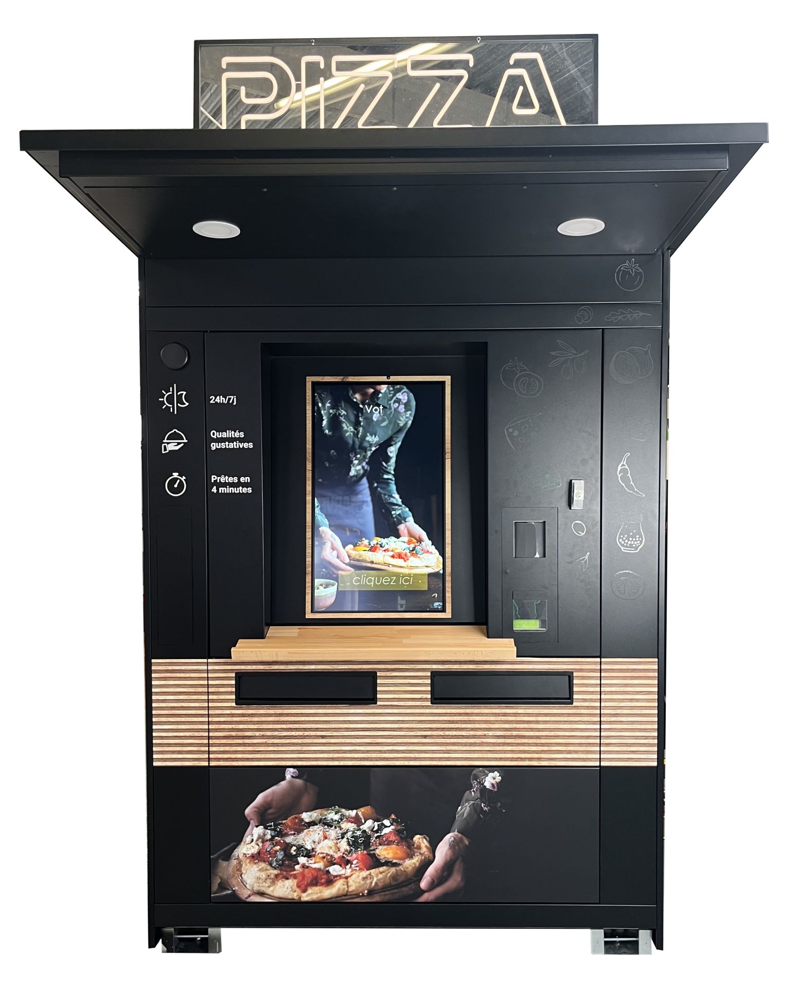 Distributeur automatique de pizzas NANO - 2 fours - 2 pizzas chaudes en même temps - 64 pizzas -  4 variétés différentes_0