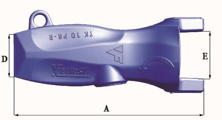 Dents de godet Turnkey TKN10 PR-R - 22kg - Dimensions 445x168x9mm_2