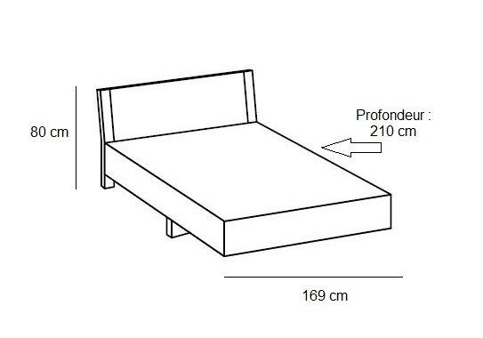 Lit design EVA - Couchage 160 x 200 cm - Chêne châtaigne avec rechampis blancs_2