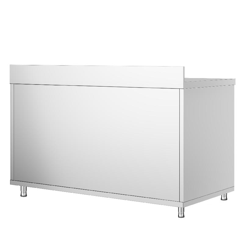 Meuble bas inox adossée P 700 mm avec portes - 1400_2