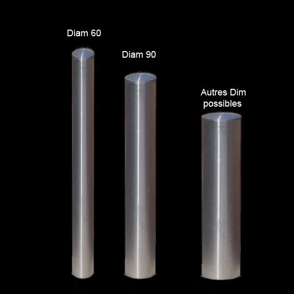 Potelet ou Borne en inox - à sceller ou amovible - Diamètre 90 mm - Norme TRAT1225621A_2