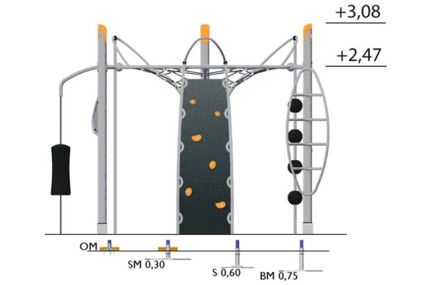 Structure multi-jeux 5 à 12 ans - Agito Corro gris - 8002167-2 - Hags - Fondation à enterrer_2
