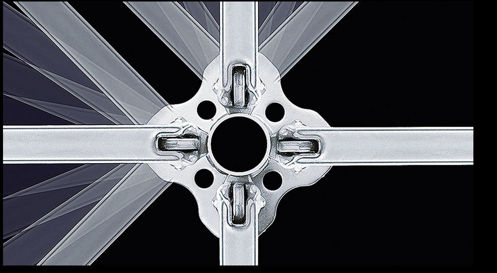 Échafaudage sur console PERI UP Rosett - Largeur 72 à 104 cm - Capacité portante élevée - Pour géométries complexes_2