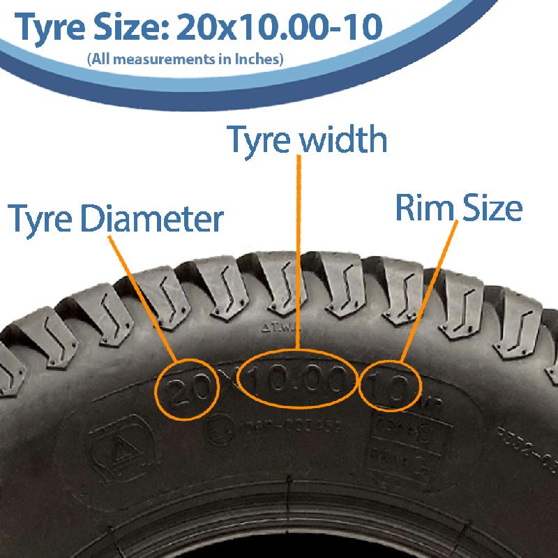 20x10.00-10 Pneus tondeuse à gazon 4 plis Multi Turf Grass P332 Road Legal (Lot de 3)_2