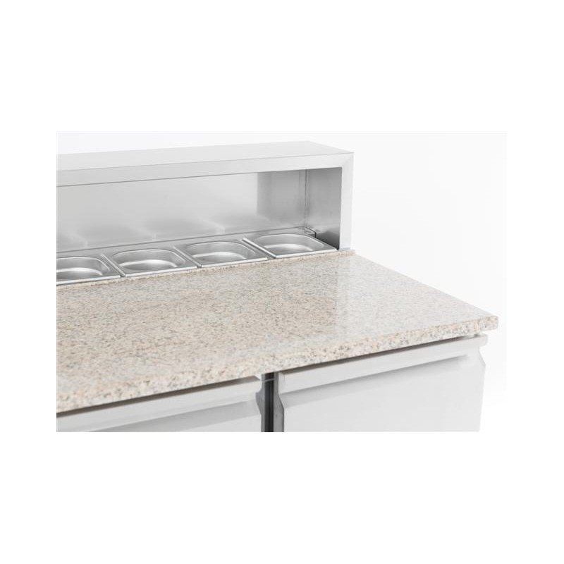 Table à pizza - 2 portes - Ref 7950.0070 - Acier inoxydable - Capacité 230L - Température +2°C à +8°C_2