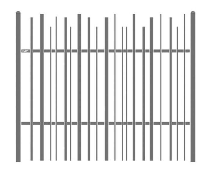 Clôture métallique personnalisable en hauteur et couleurs pour architecture urbaine