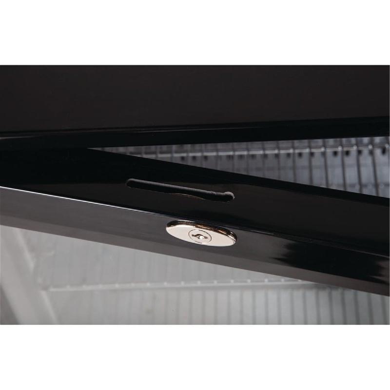 Arrière-bar trois portes pivotantes Série G noir 320L | Polar - GL014_2