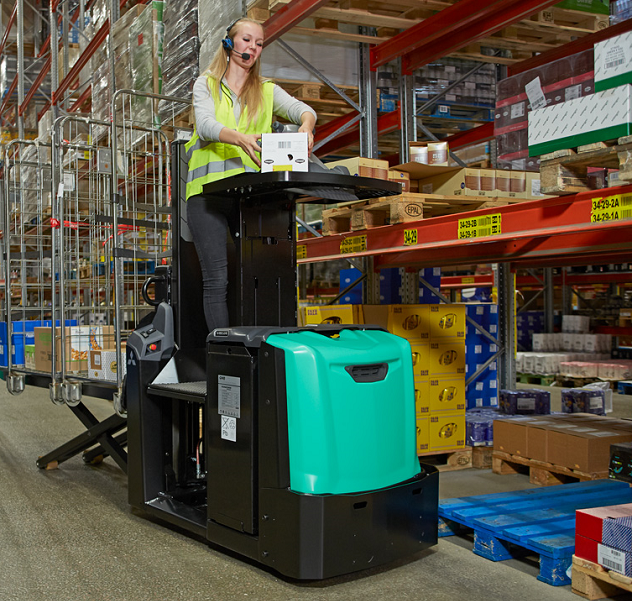 Chariot élévateur préparateur de commandes Velia ES OPB20N2XP - fourches ciseaux et plateforme - 2000 kg_2