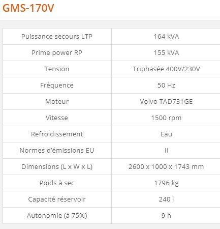 GMS-170V - Groupe électrogène industriel Generac 164 kVA - Série GMS Standard - Diesel_2