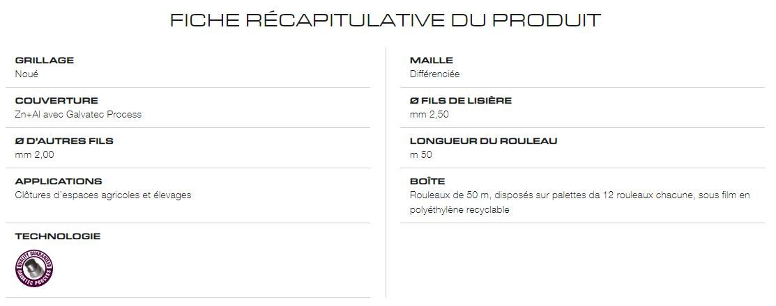 Nodatec - Clôture grillagée Cavatorta - rouleaux 50 m - acier galvanisé avec revêtement zinc-aluminium_2