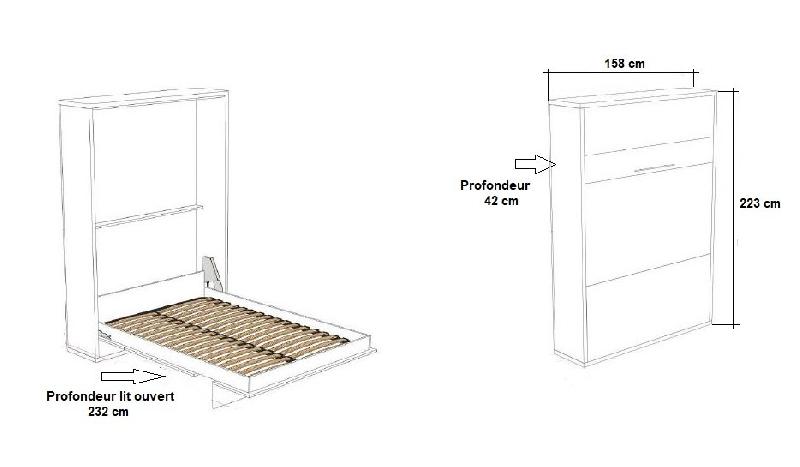 Armoire lit escamotable Mykonos - chêne / beige - couchage 140x200 cm - éclairage LED intégré et fabrication européenne_2