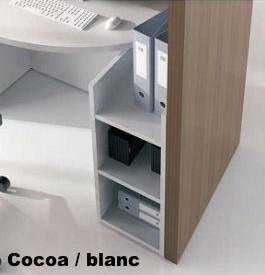 Bureau d'accueil oval avec parties haute et basse - MDD - Blanc, Wengé, A droite_2