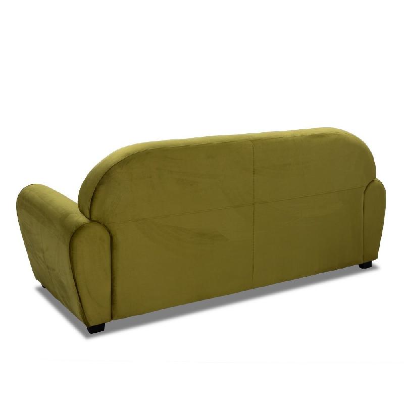 Canapé fixe Club 3 places - velours vert anis - design vintage anglais - fabrication italienne_2